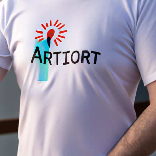 תמונה של אדם מחזיק חולצה עם לוגו של העסק